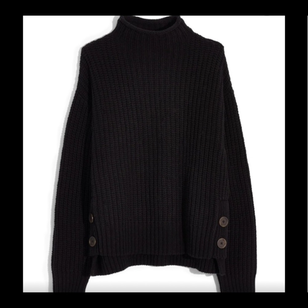 Madewell side button mock-neck sweater